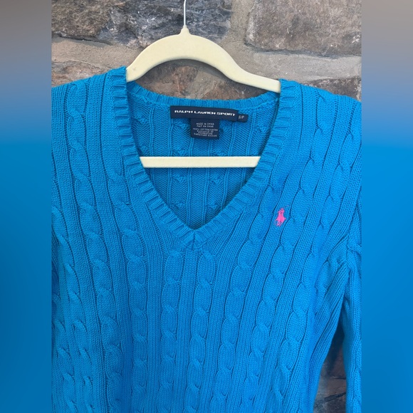 Ralph Lauren Tops - Ralph Lauren Sport Blue Knit Sweater Top